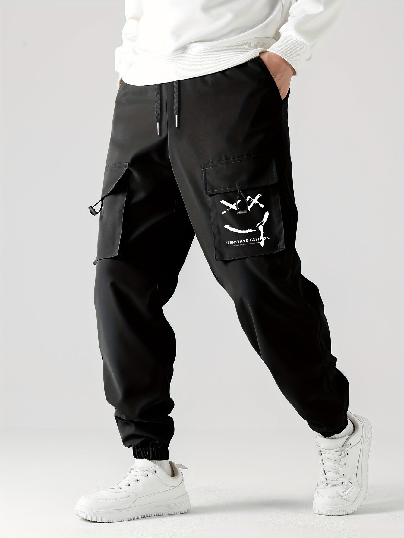 Straight Ankle Tied Wear-resistant Overalls Casual Pants